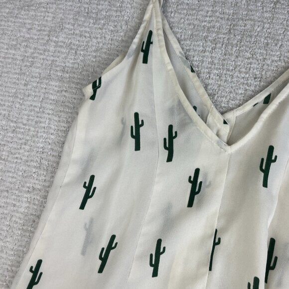 Show Me Your Mumu Remy Romper White/Cream Green Cactus AOP Button Size Small - Picture 16 of 16